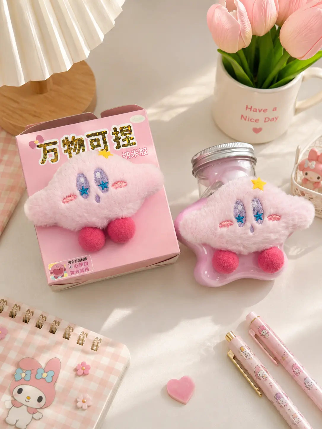 Cute Plush Star Crystal Slime Toy Soft Stretchy Stress Relief Slime
