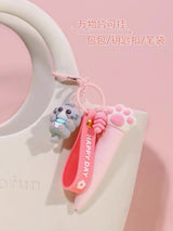 Energetic Cats Trendy Keychain Gel Pen Cute Cat Paw 0.4mm Black Ink Pen