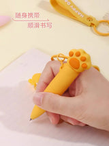 Energetic Cats Trendy Keychain Gel Pen Cute Cat Paw 0.4mm Black Ink Pen