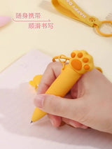 Energetic Cats Trendy Keychain Gel Pen Cute Cat Paw 0.4mm Black Ink Pen
