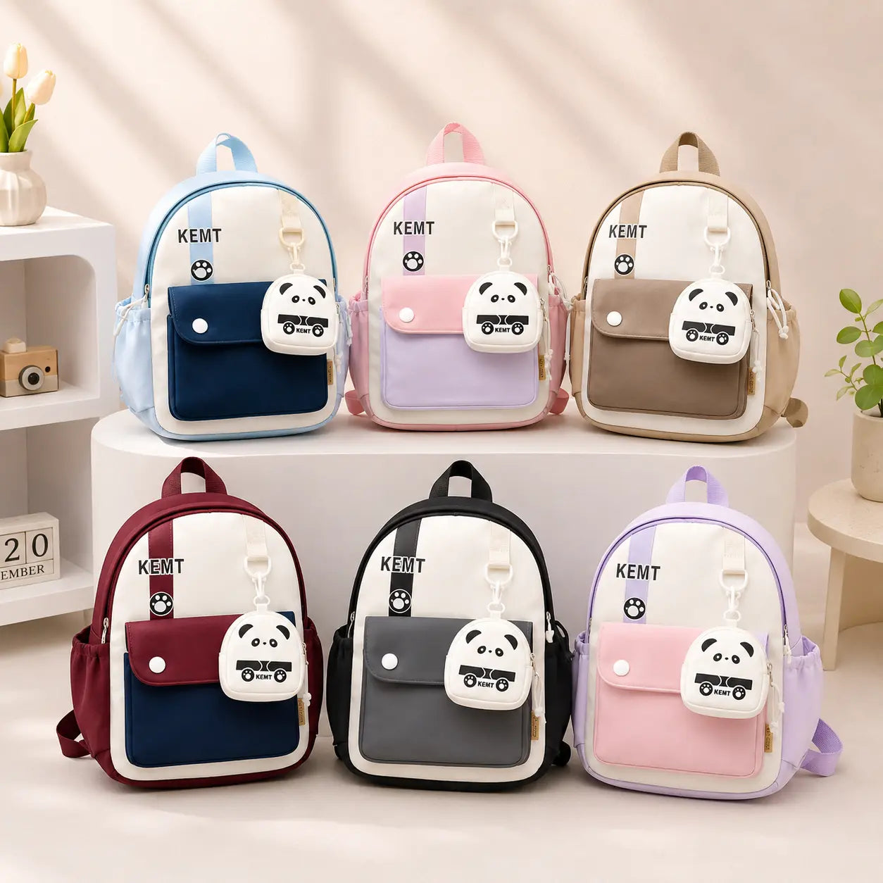 Mini Kids Backpack with Panda Coin Pouch Cute School & Travel Backpack for Girls & Boys