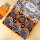 Bohemian Ceramic Bowl Set with Gift Box 4/6 Piece Random Pattern Bowls without Chopsticks