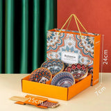 Bohemian Ceramic Bowl Set with Gift Box 4/6 Piece Random Pattern Bowls without Chopsticks