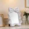 Luxury Bow Vanity Mirror Cute Desktop Makeup Mirror with Adjustable Stand & Wall Hook