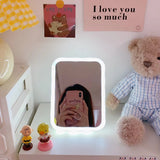 Rechargeable LED Vanity Makeup Mirror Touch Control 3 Color Light Mirror with Wall Mount