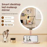 Rechargeable LED Makeup Mirror with Phone Holder 3 Color Touch Light Vanity Mirror