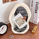 Irregular Wavy Vanity Mirror Aesthetic Desktop Makeup Mirror for Bedroom & Dressing Table