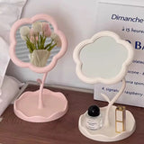 Flower Shape Vanity Makeup Mirror Cute Adjustable Desktop Mirror for Bedroom & Dressing Table