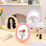 Cute Wavy Vanity Makeup Mirror Aesthetic Desktop Dressing Mirror