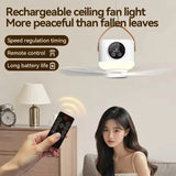 4-in-1 Rechargeable Portable Ceiling Fan with Light, Remote & Tripod Stand