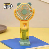 Cute Bear Portable Mist Spray Fan Rechargeable Handheld Mini Fan
