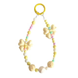Kawaii Pastel Beaded Bow Keychain Cute Bracelet Chain Phone & Bag Charm Accessory SparkelsSparkels