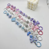 Kawaii Beaded Phone Charm Wrist Strap Cute Butterfly Bear & Heart Bracelet Lanyard for Phone Keys & Bags SparkelsSparkels