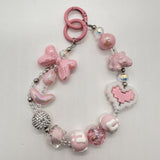 Kawaii Beaded Phone Charm Wrist Strap Cute Butterfly Bear & Heart Bracelet Lanyard for Phone Keys & Bags SparkelsSparkels