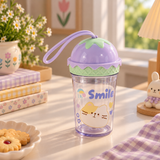 Cute Kawaii Cartoon Water Bottle with Ice Cream Lid