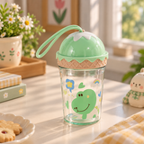 Cute Kawaii Cartoon Water Bottle with Ice Cream Lid