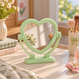 Cute Heart-Shaped Rotating Vanity Mirror