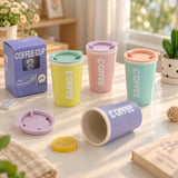 Pastel Coffee Cup with Sip Lid 280ml Reusable Travel Mug