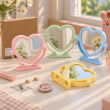 Cute Heart-Shaped Rotating Vanity Mirror