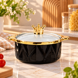Luxury Crown Ceramic Serving Bowl with Lid