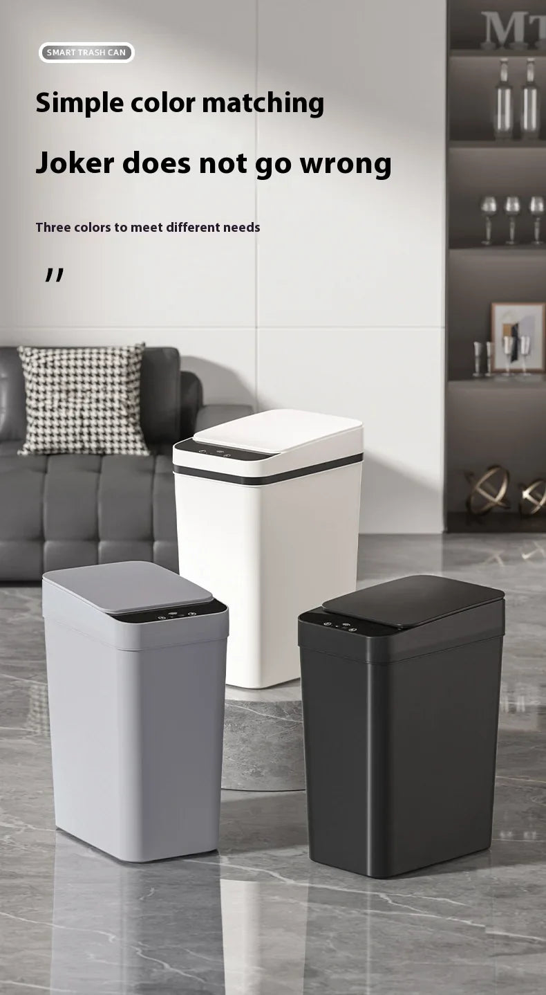 12L & 18L Automatic Sensor Trash Can Touchless Infrared Smart Waste Bin for Kitchen & Bathroom Waterproof Hands Free Garbage Can