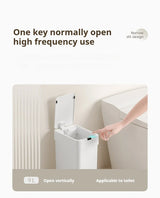 Smart Auto Sensor Trash Can Vertical & Horizontal Touchless Bin for Narrow Spaces Kitchen & Bathroom Motion Waste Bin