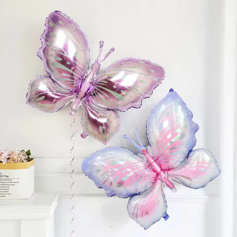 40-Inch Iridescent Butterfly Foil Balloon for Birthday & Celebration Events Decoration