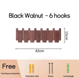 Wall Mounted Black Walnut Coat Rack Creative Hanging Hat Key Bags Holder Doorway Entrance Cloak Rack Home Decor Furniture
