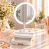 LED Lighted Makeup Vanity Mirror with Storage Drawer & Organizer