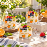 Pack Of 3 Happy Every Day Orange Printed Glass Mugs with Handle