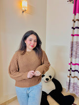 Vintage Lantern Long Sleeve Sweater Women Korean Autumn Winter Knitwear O Neck Pullover Tops Chic Fashion Solid Female Jumper