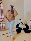 Vintage Lantern Long Sleeve Sweater Women Korean Autumn Winter Knitwear O Neck Pullover Tops Chic Fashion Solid Female Jumper
