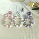 Kawaii Beaded Phone Charm Wrist Strap Cute Butterfly Bear & Heart Bracelet Lanyard for Phone Keys & Bags SparkelsSparkels