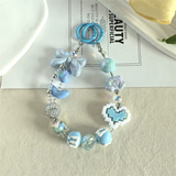 Kawaii Beaded Phone Charm Wrist Strap Cute Butterfly Bear & Heart Bracelet Lanyard for Phone Keys & Bags SparkelsSparkels