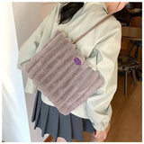 Cozy Plush Faux Fur Tote Bag for Women Soft Fluffy Shoulder Handbag SparkelsSparkels