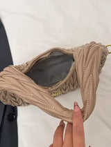 MinMin Quilted Hobo Shoulder BagSoft PU Leather Trendy Handbag for Women Crossbody & Tote Purse SparkelsSparkels