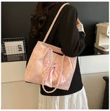 Velvet Bow Tote Shoulder Bag Cute Korean Aesthetic Handbag Soft Girls Shoulder Purse SparkelsSparkels