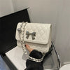 Elegant Quilted Bow Crossbody Bag for Women Chic Shoulder Handbag with Chain Strap SparkelsSparkels