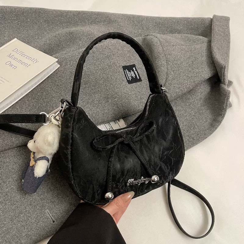 Elegant Bow Knot Mini Shoulder Bag for Women Trendy Crossbody & Handbag Cute Korean Fashion Purse